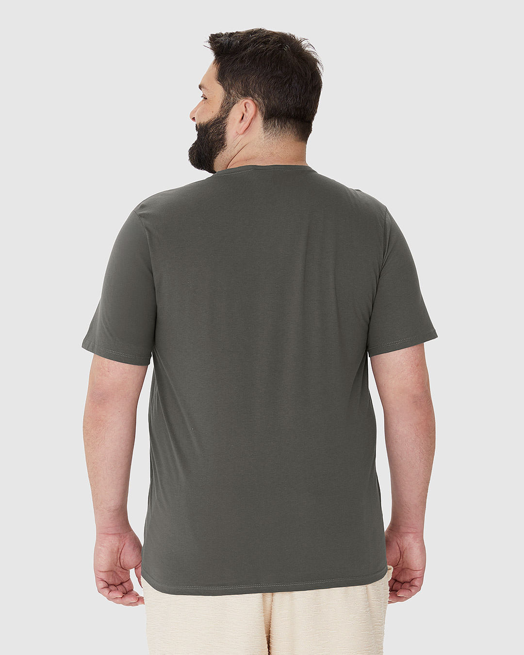 Camiseta Masculina Plus Size Decote Redondo Estampa Frontal Em Algodão - Imagem 5