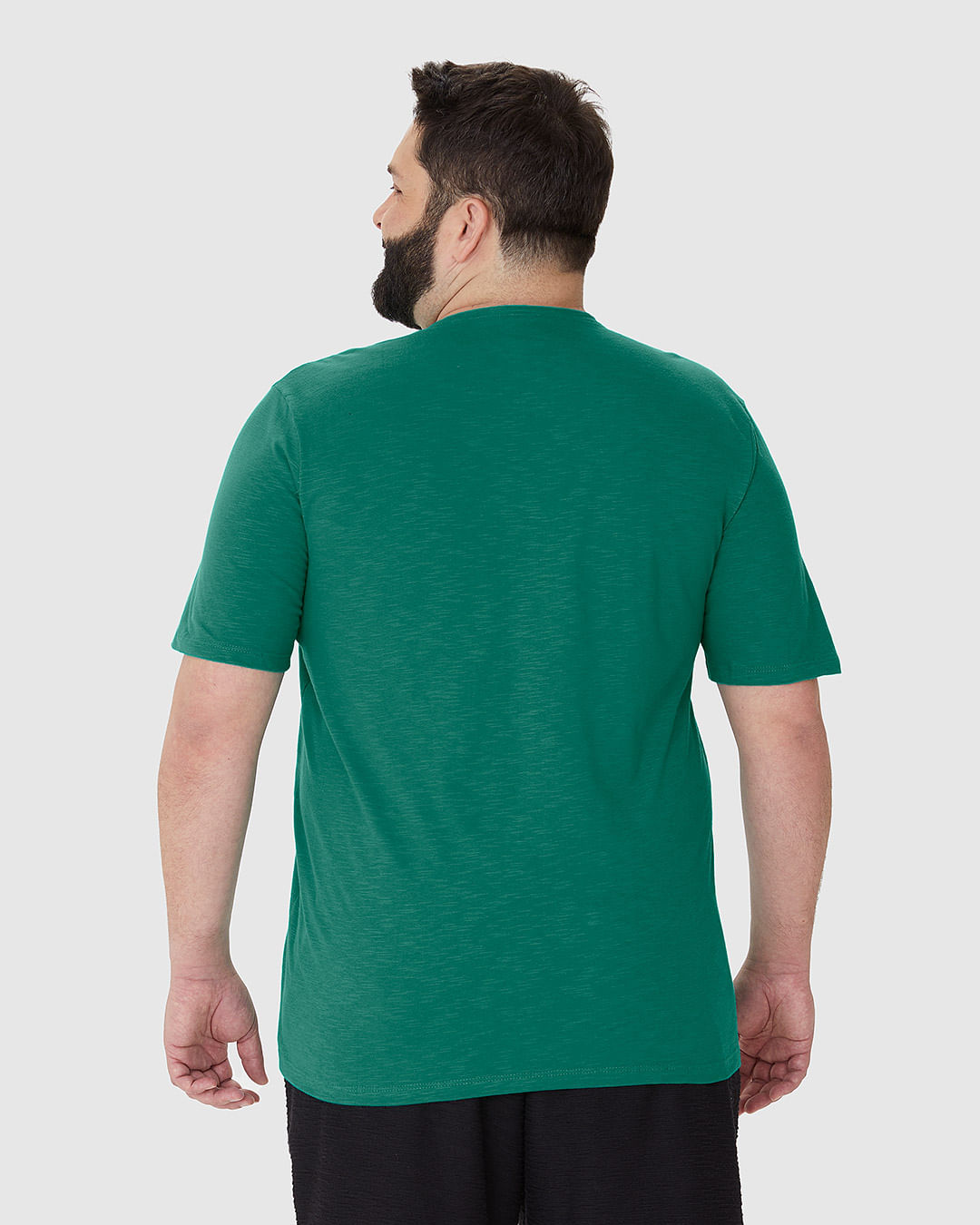 Camiseta Masculina Plus Size Em Malha Algodão Texturizada - Imagem 15