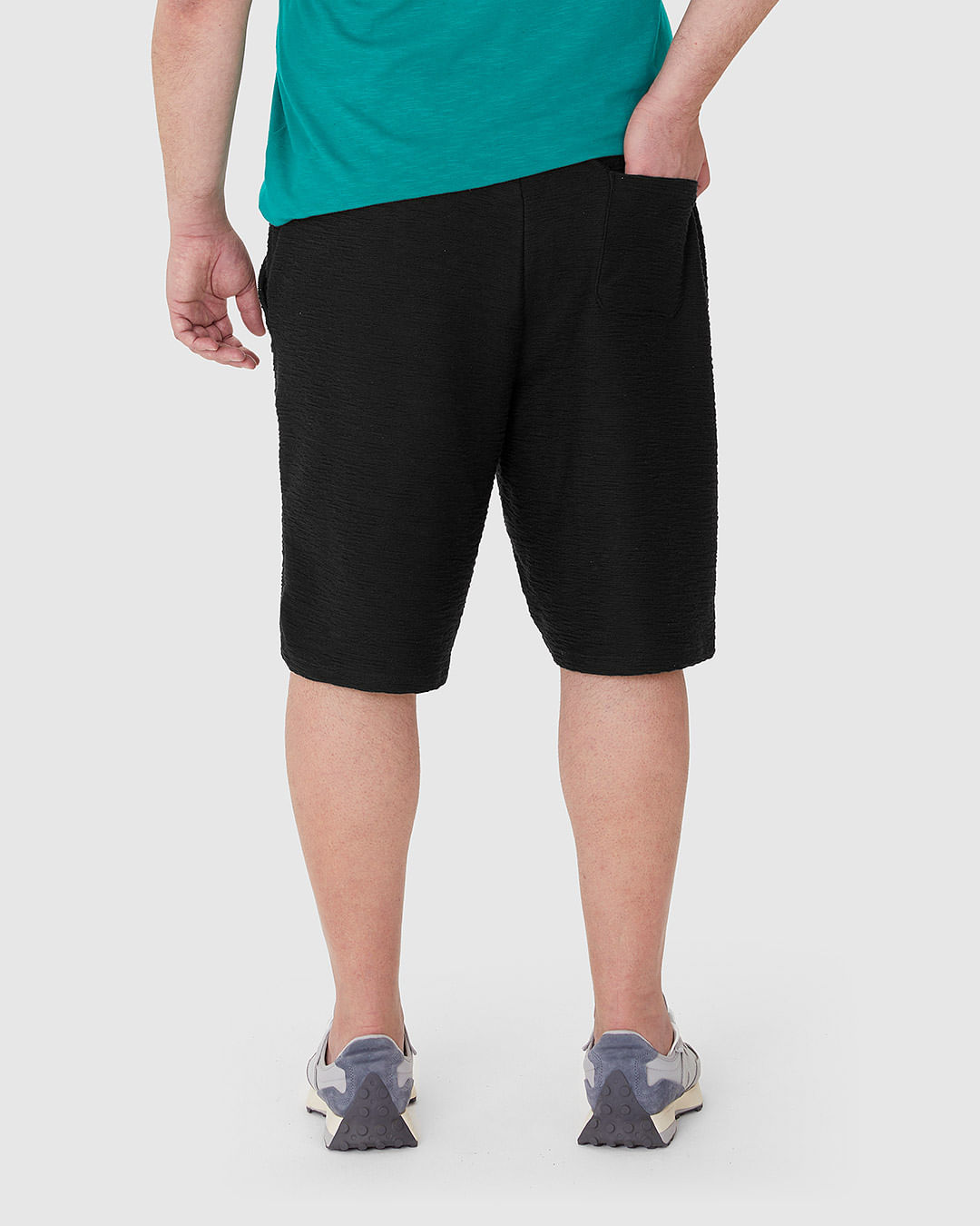 Bermuda Masculina Plus Size Cós Elástico Em Moletom Texturizado - Imagem 10