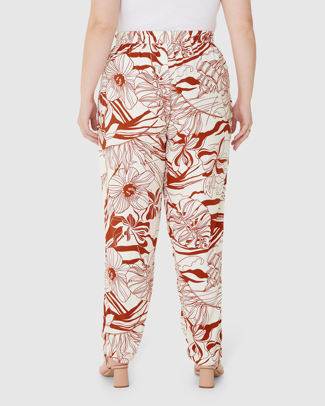 Calça Feminina Plus Size Jogger Bolso Faca Em Viscose Sarjada - Imagem 5