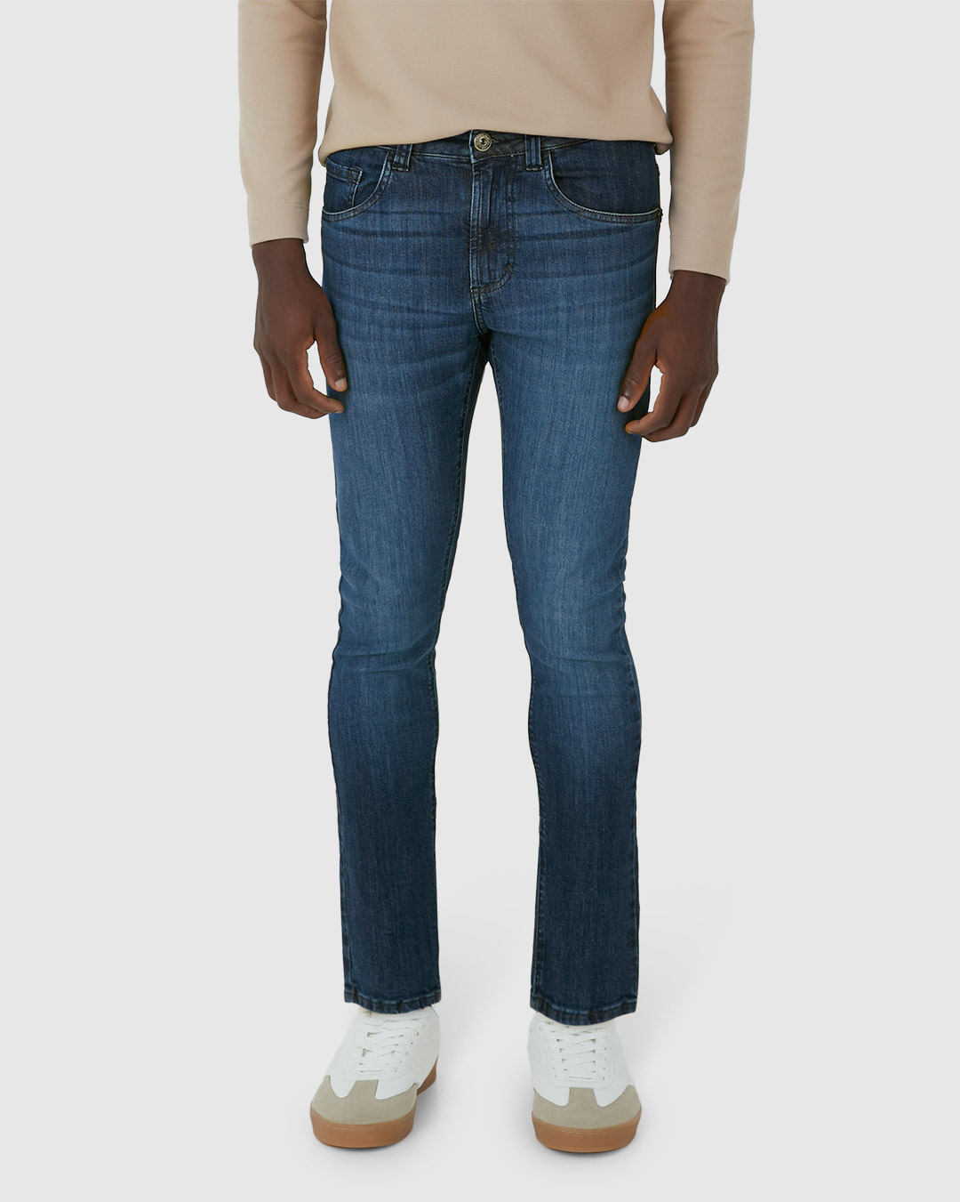 Calça Masculina Skinny Bolso Funcional Em Flex Jeans - Imagem 34