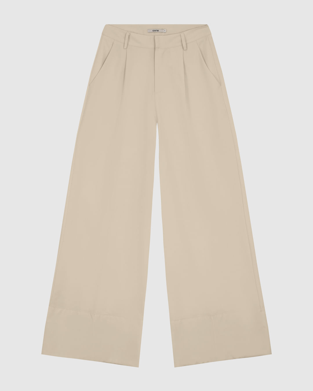 Calça Wide Leg Cropped Feminina Em Viscose Sarjada - ENFIM