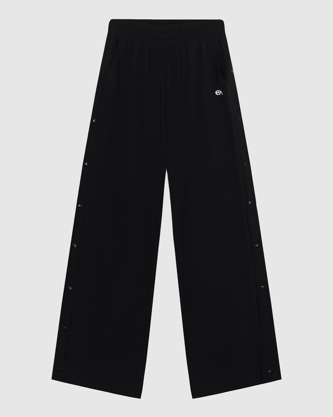 Calça Reta Feminina Abertura Lateral Por Botões Em Tafetá Com Elastano - ENFIM