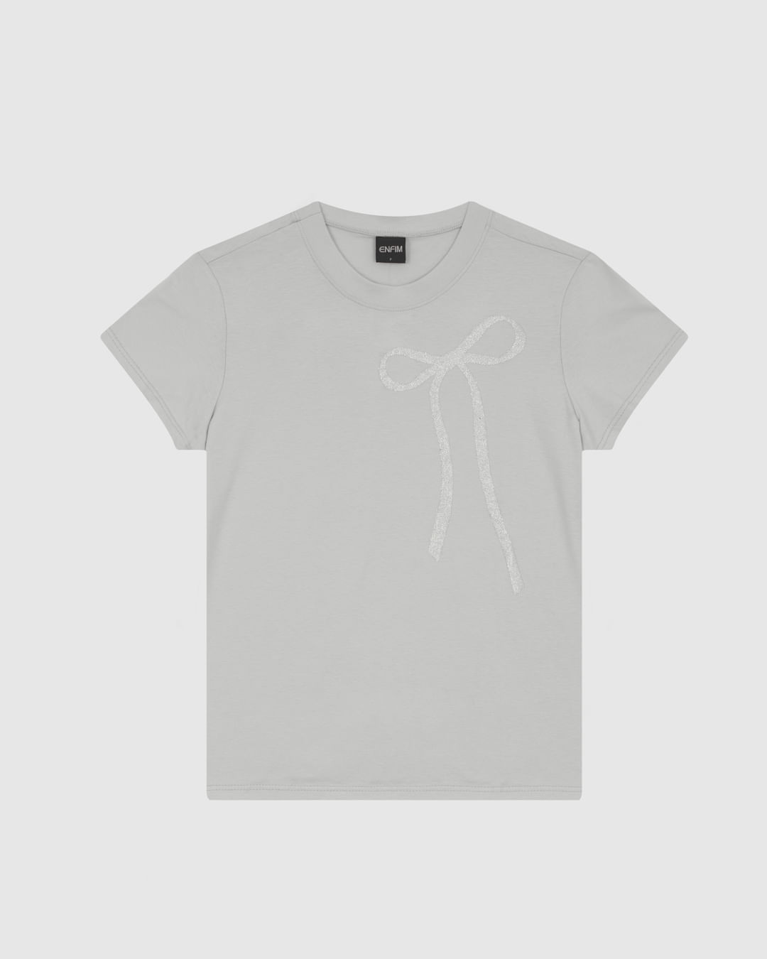 T-Shirt Feminina Slim Estampa Laço Foil Em Algodão - ENFIM - Imagem 3