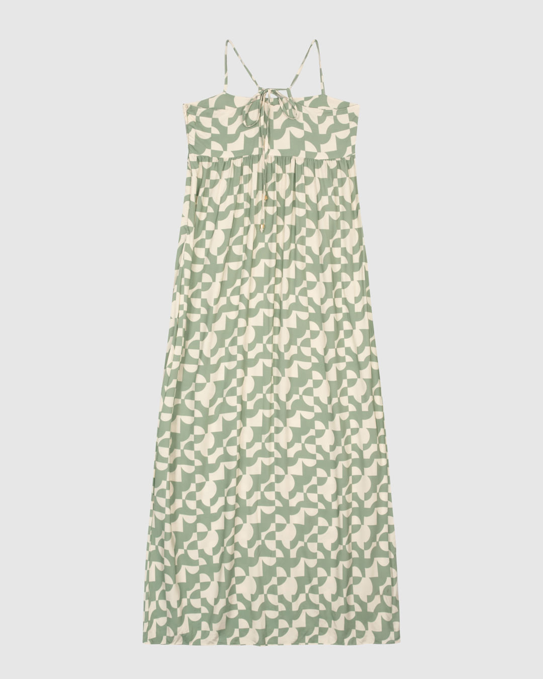 Vestido Longo Feminino Estampa Geométrica Decote Reto Em Viscose - ENFIM - Imagem 6