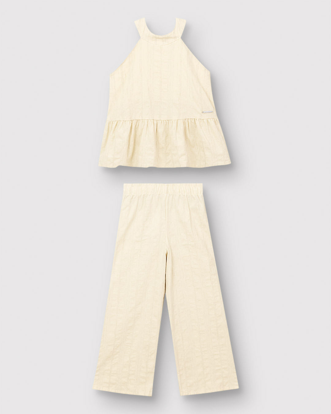Conjunto Longo Menina Regata e Calça em Viscolinho Texturizado - Carinhoso