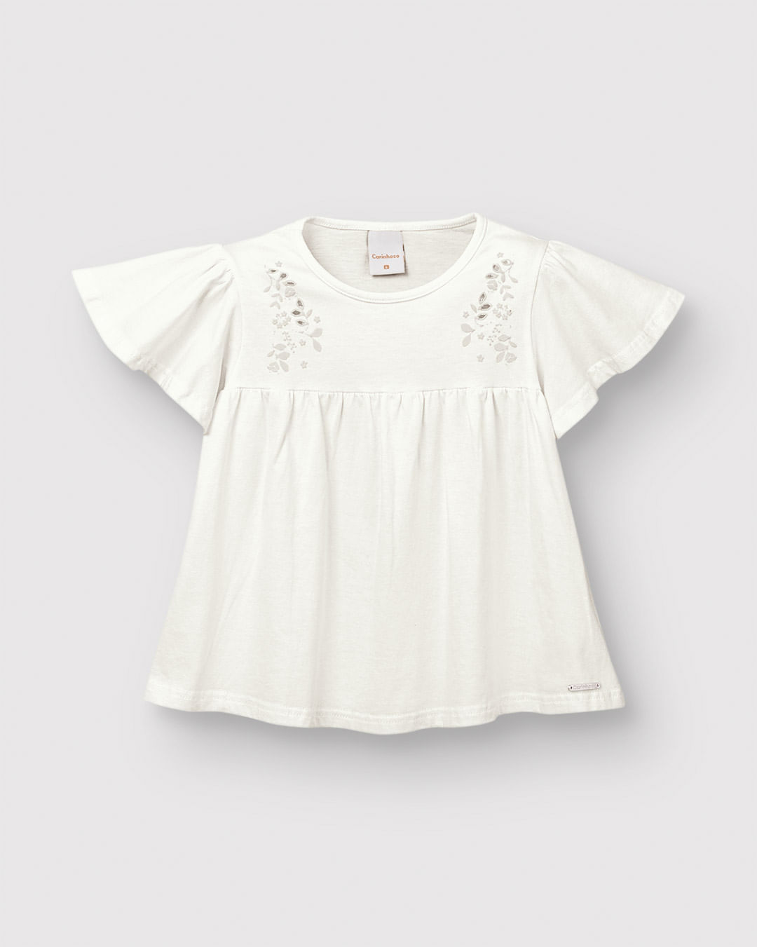 Blusa Menina Ampla Bordado Com Laser Em Algodão - Carinhoso - Imagem 7