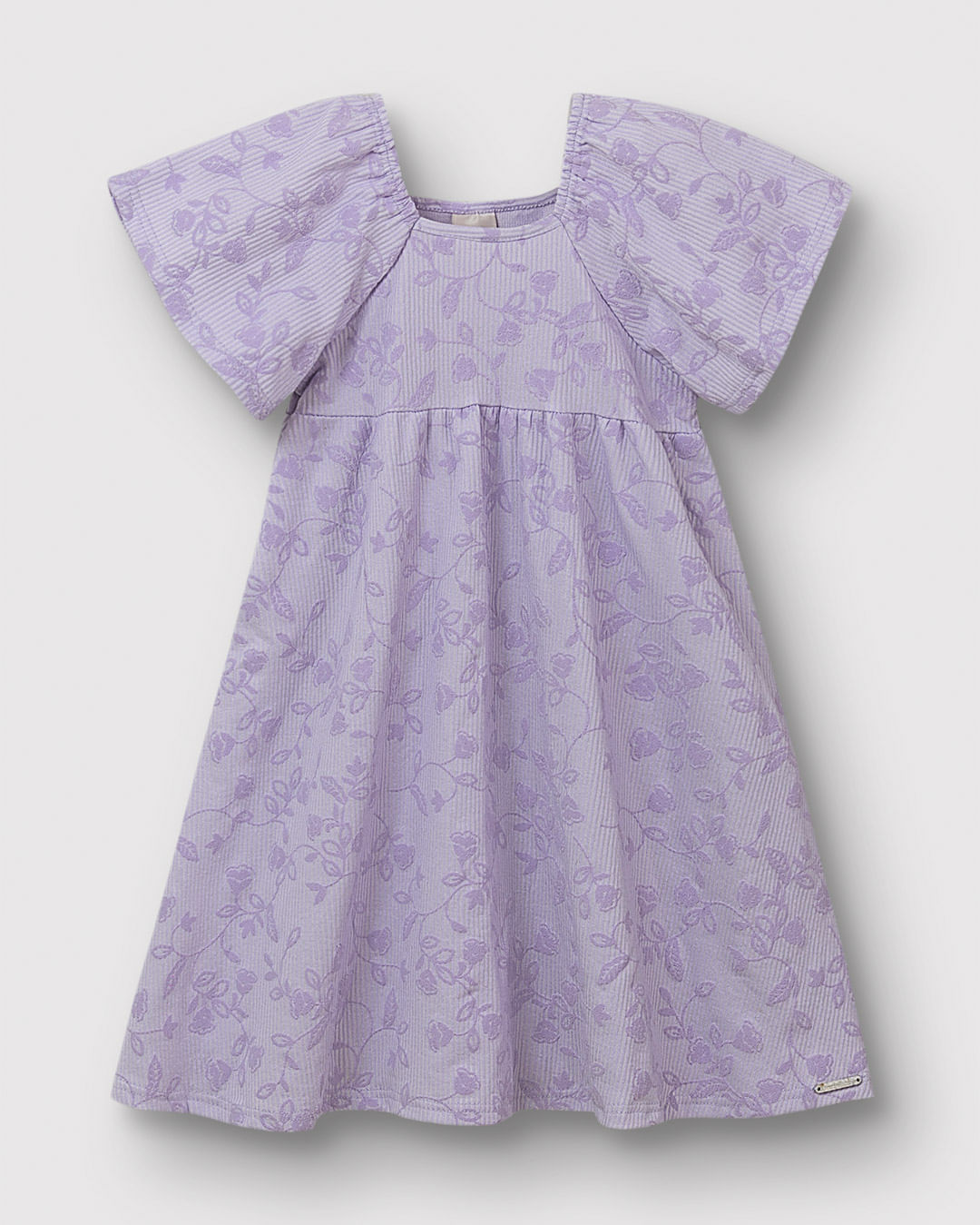 Vestido Menina Estampa Puff Alto Relevo Em Malha Canelada - Carinhoso