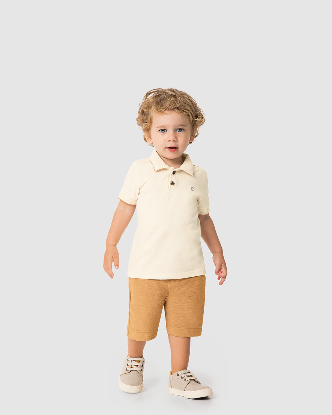 Conjunto Menino Camisa Polo E Bermuda Em Moletom Sarjado - Carinhoso
