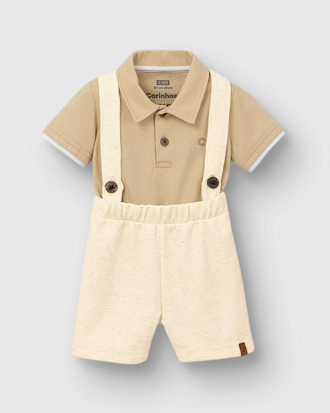 Conjunto Bebê Menino Camisa Polo E Bermuda Com Suspensório - Carinhoso - Imagem 13