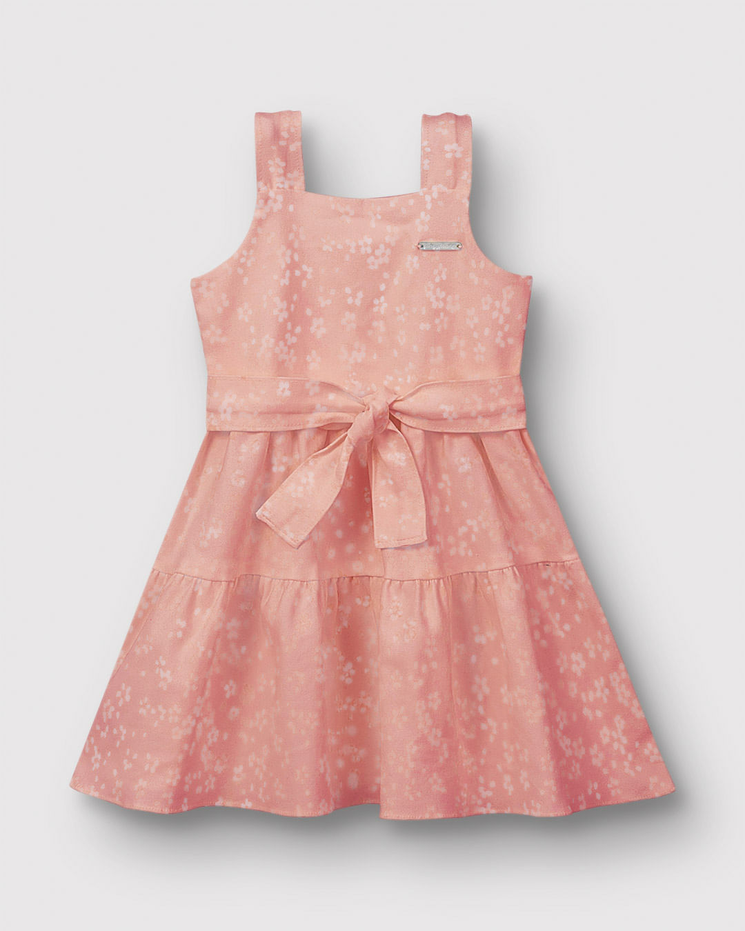 Vestido Menina Rodado Faixa Amarração Em Bengaline - Carinhoso - Imagem 4