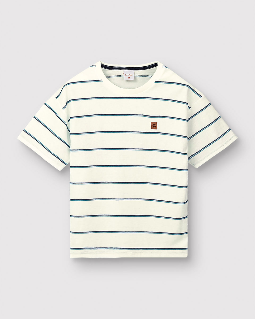 Camiseta Menino Etiqueta Decorativa Em Malha Listrada - Carinhoso - Imagem 5