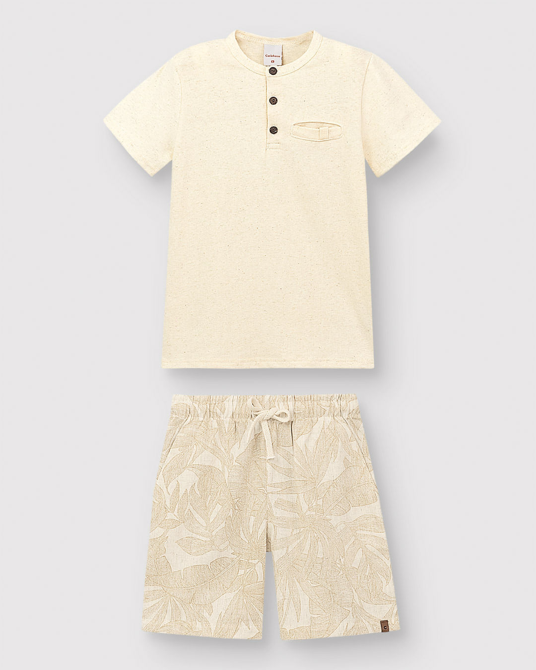 Conjunto Menino Camiseta Peitilho Frontal Em Malha Linho - Carinhoso - Imagem 8