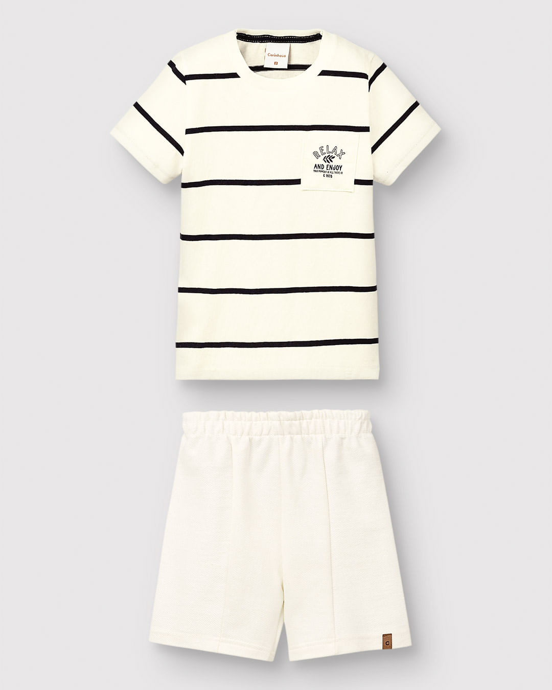 Conjunto Menino Camiseta Estampa HD Em Malha Listrada - Carinhoso - Imagem 8