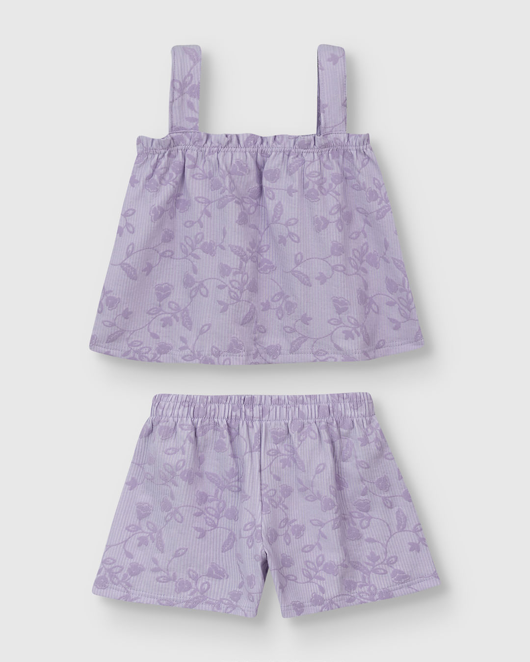 Conjunto Menina Estampa Puff Alto Relevo Em Malha Canelada - Carinhoso - Imagem 2