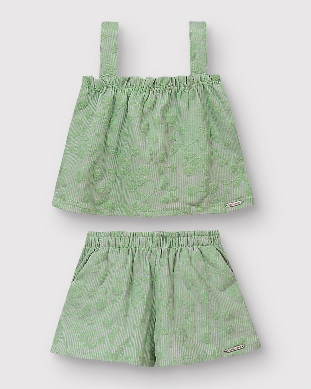 Conjunto Menina Estampa Puff Alto Relevo Em Malha Canelada - Carinhoso - Imagem 2