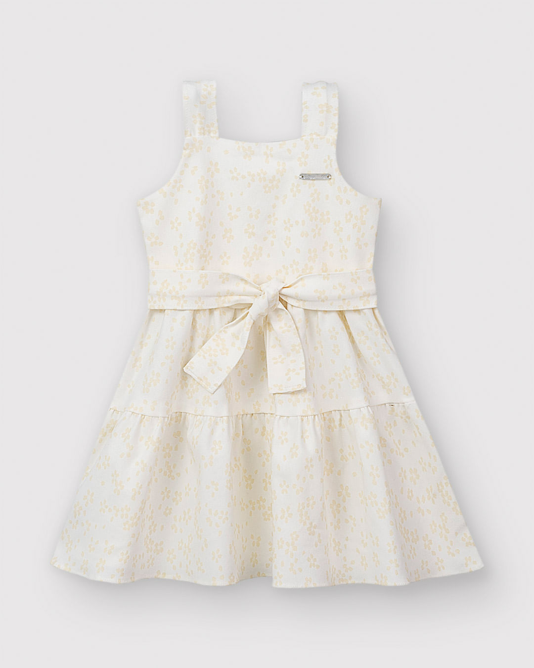 Vestido Menina Rodado Faixa Amarração Em Bengaline - Carinhoso - Imagem 5