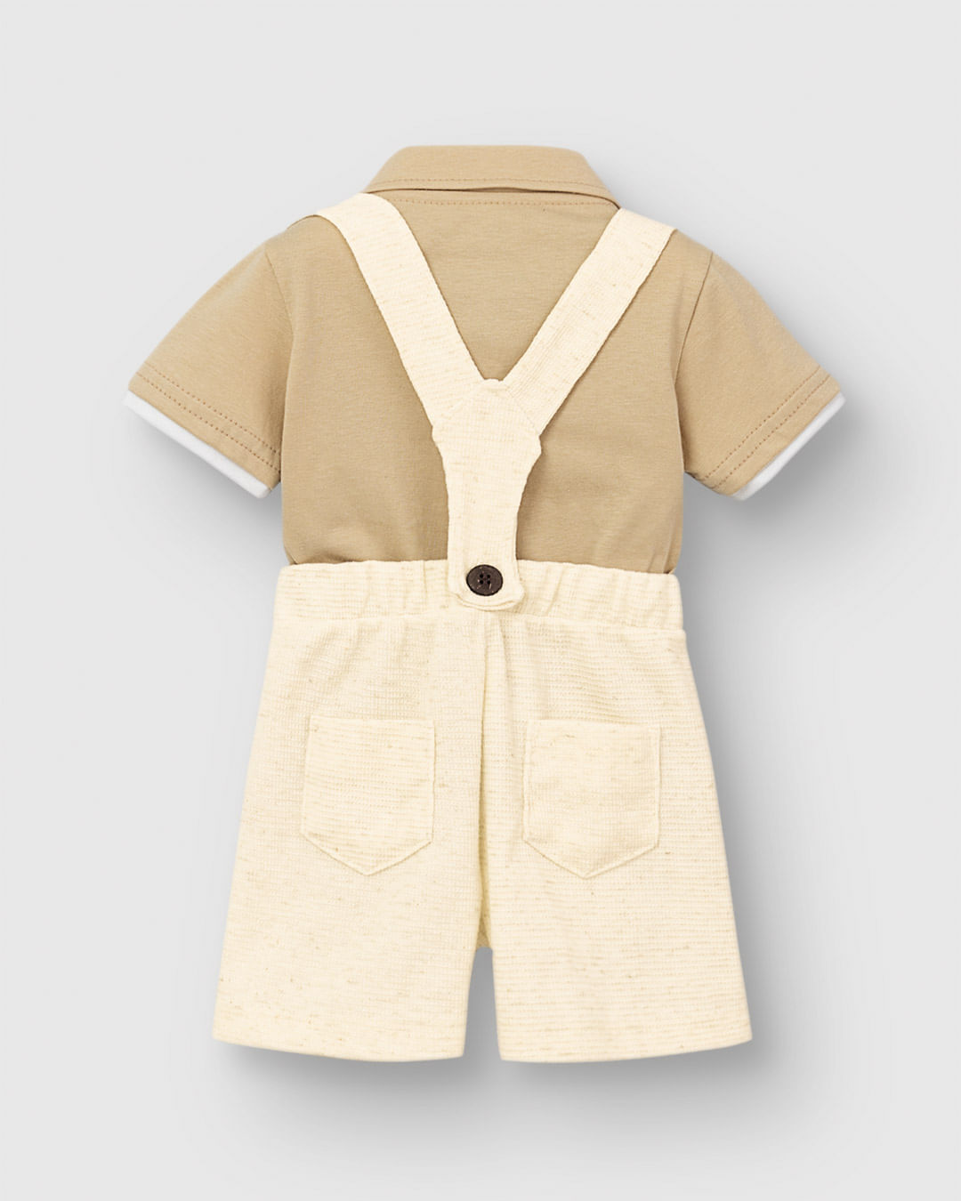 Conjunto Bebê Menino Camisa Polo E Bermuda Com Suspensório - Carinhoso - Imagem 2