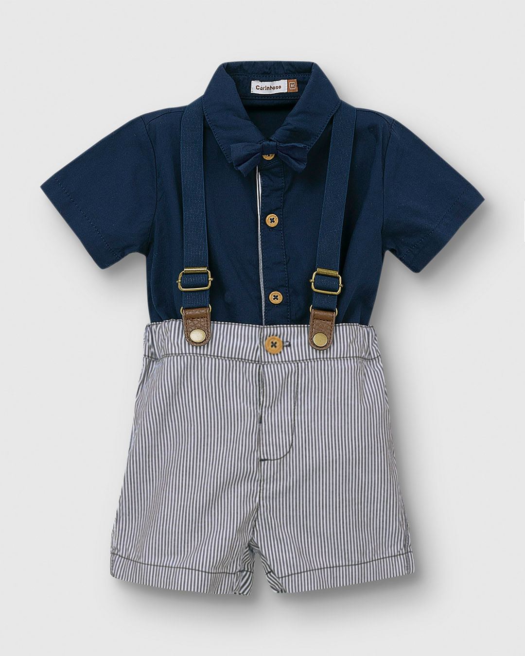 Conjunto Bebê Menino Body Detalhe Gravata Borboleta E Bermuda - Carinhoso - Imagem 8