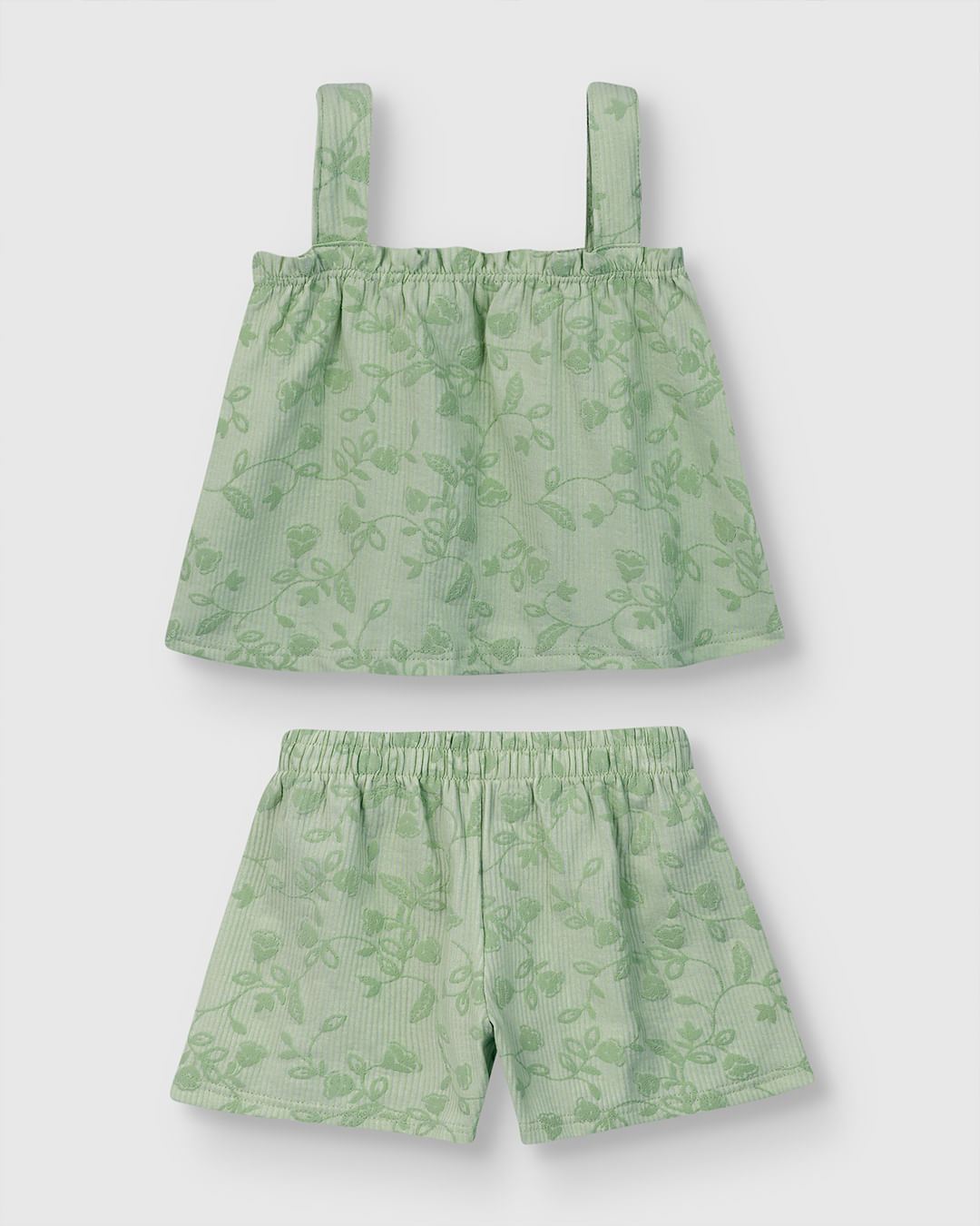 Conjunto Menina Estampa Puff Alto Relevo Em Malha Canelada - Carinhoso - Imagem 3