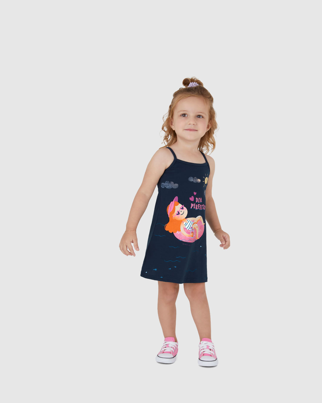 Vestido Infantil Alça Fina Dia Perfeito! Em Algodão Malwee Kids