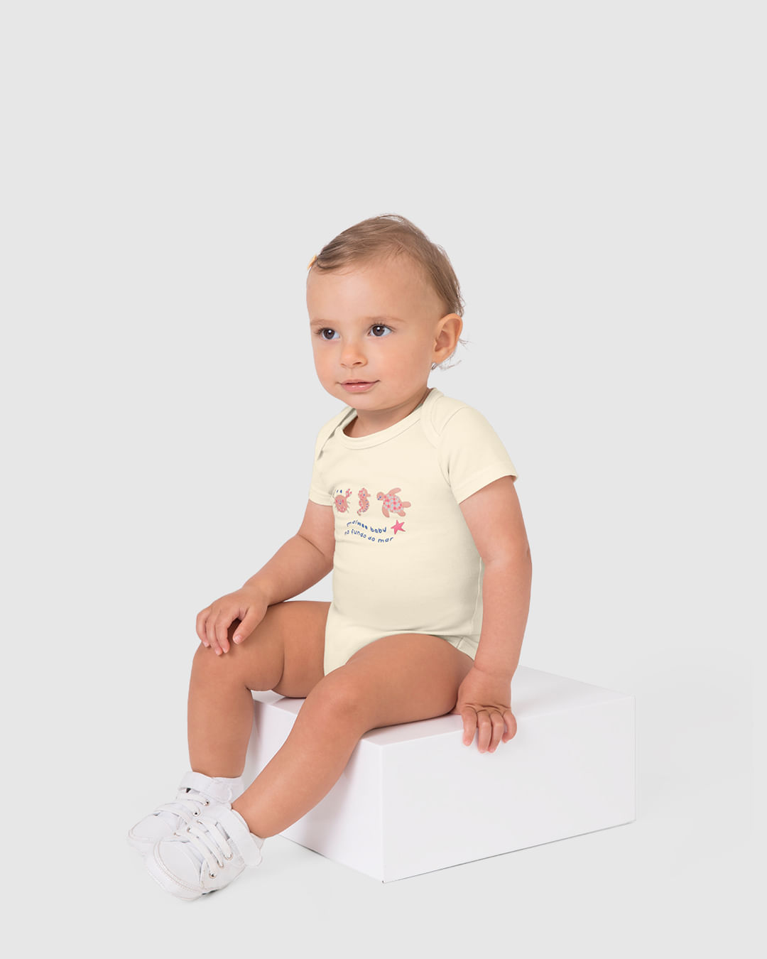 Body Bebê Menina Transpassado Manga Curta Em Algodão Malwee Kids