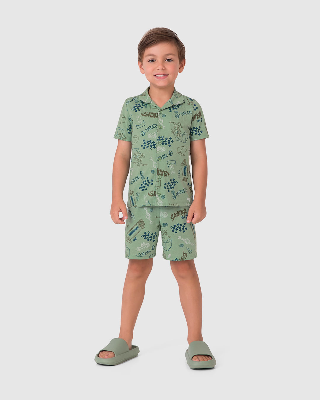 Pijama Infantil Menino Americano Estampado em Algodão Malwee Kids
