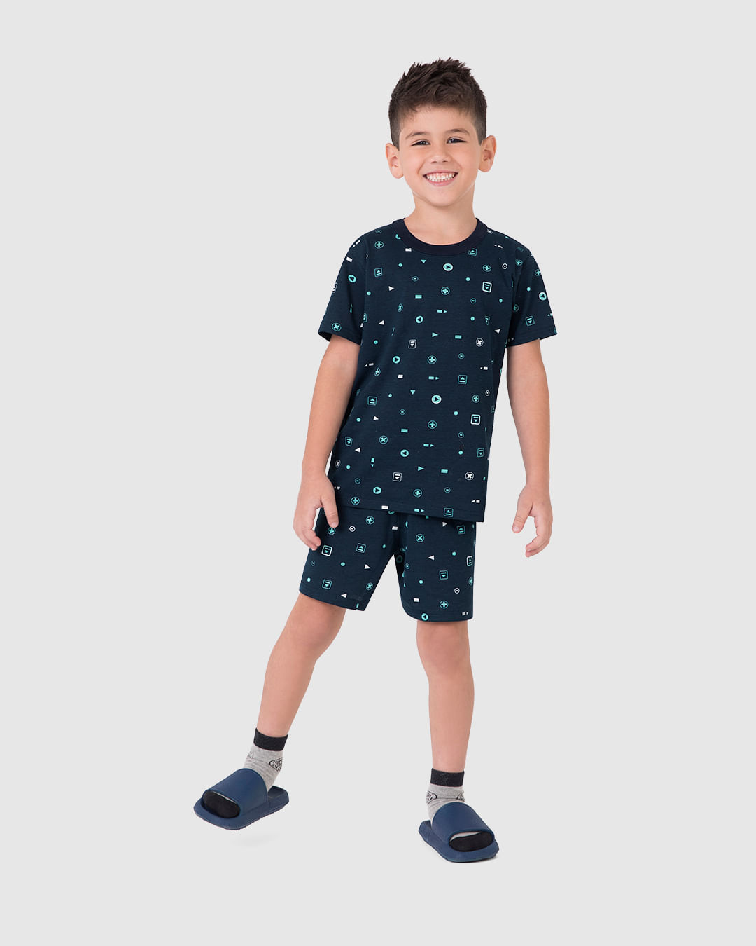 Pijama Infantil Menino Manga Curta Estampa Que Brilha No Escuro Malwee Kids - Imagem 9