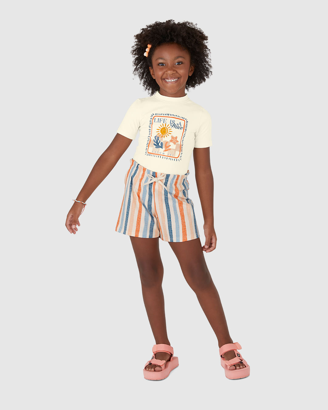 Conjunto Infantil Menina Life Is A Wave, Catch It Em Algodão Malwee Kids - Imagem 5