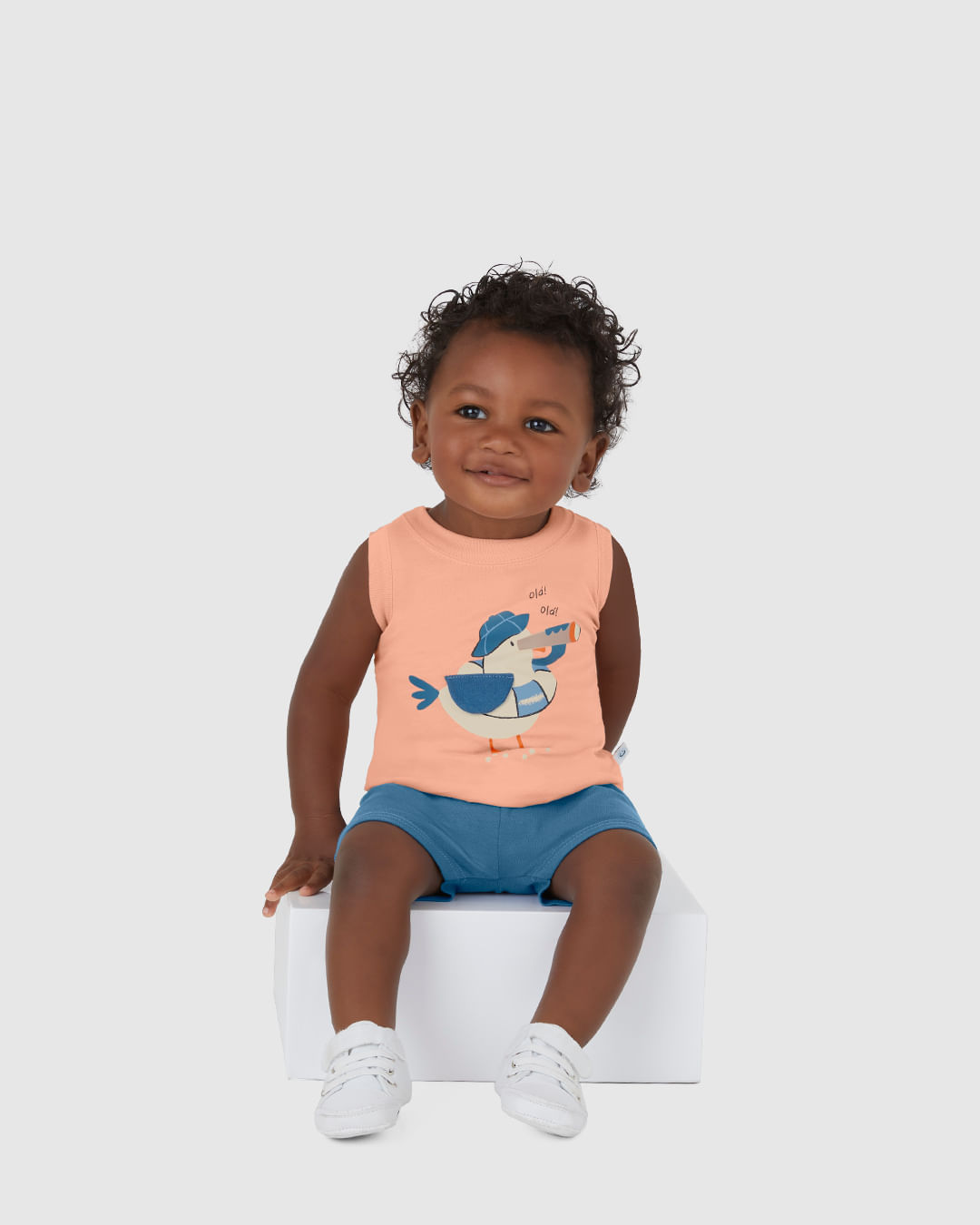 Conjunto Infantil Menino Regata E Bermuda Saruel Em Algodão Malwee Kids