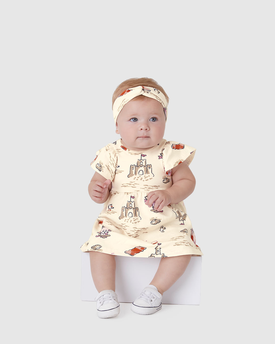 Vestido Infantil Rodado Com Acessório Faixa De Cabelo Em Algodão Malwee Kids - Imagem 5