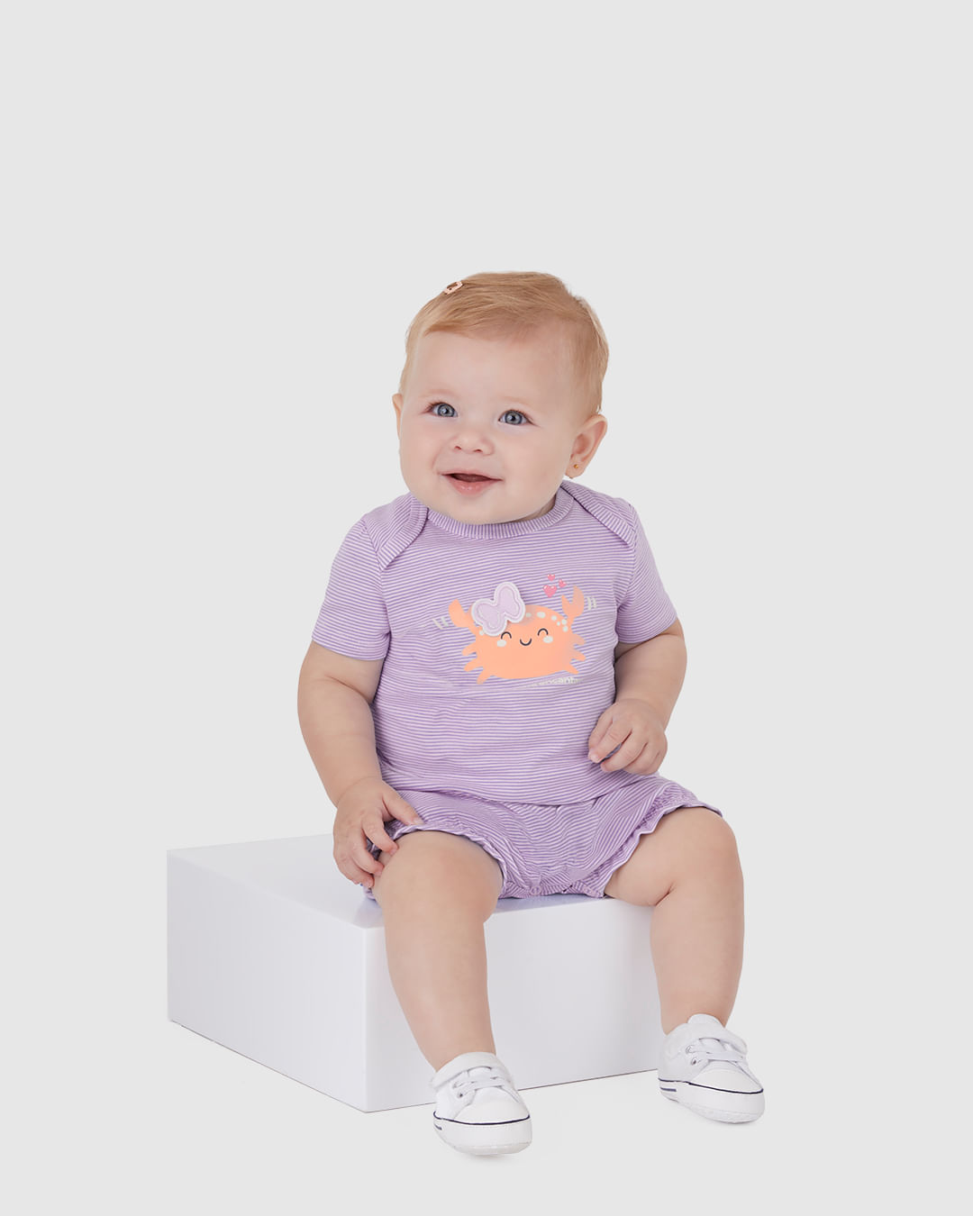 Macaquinho Infantil Menina Estampa Com Aplique Em Algodão Malwee Kids - Imagem 7