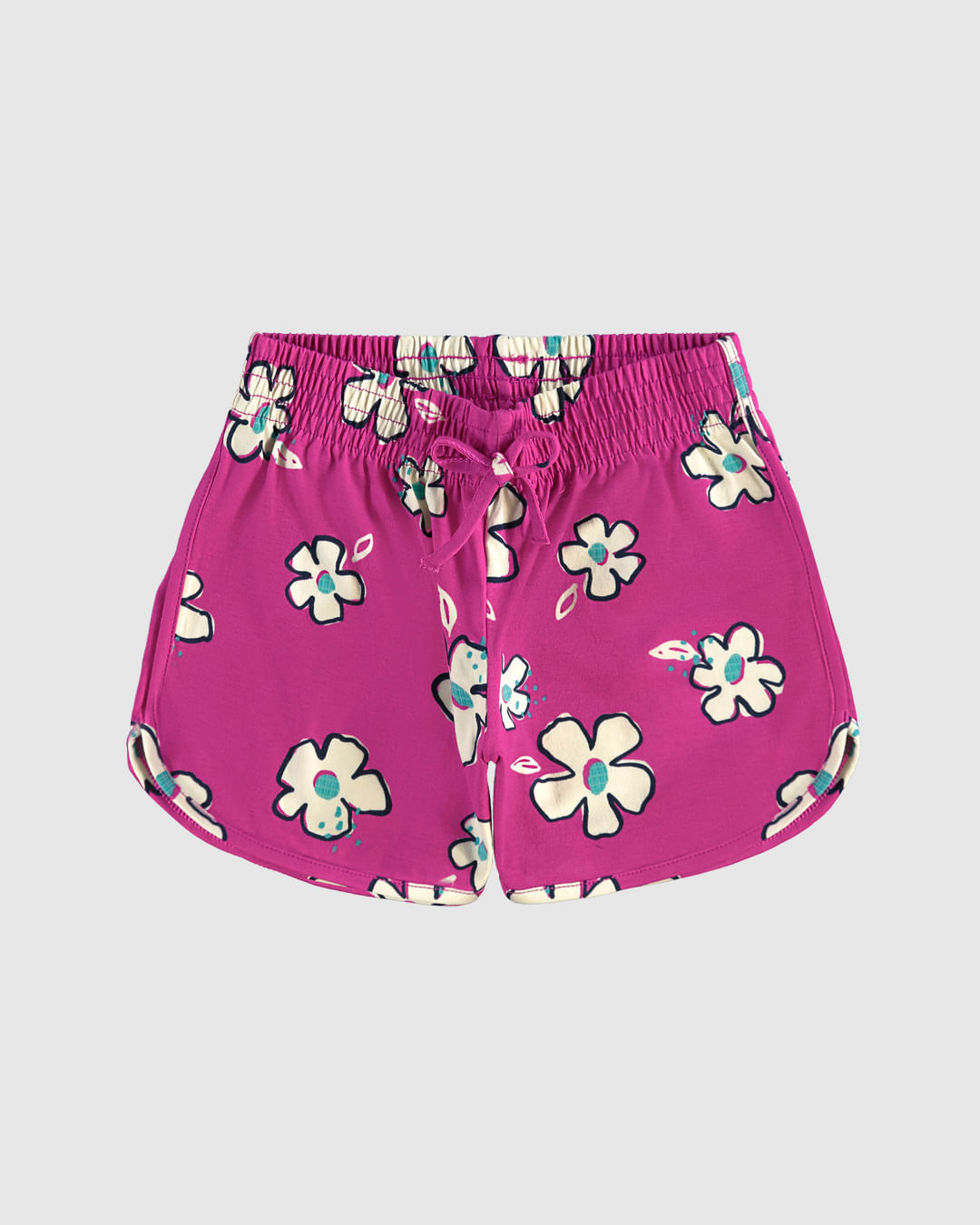 Shorts Infantil Menina Estampado Com Cadarço Em Algodão Malwee Kids