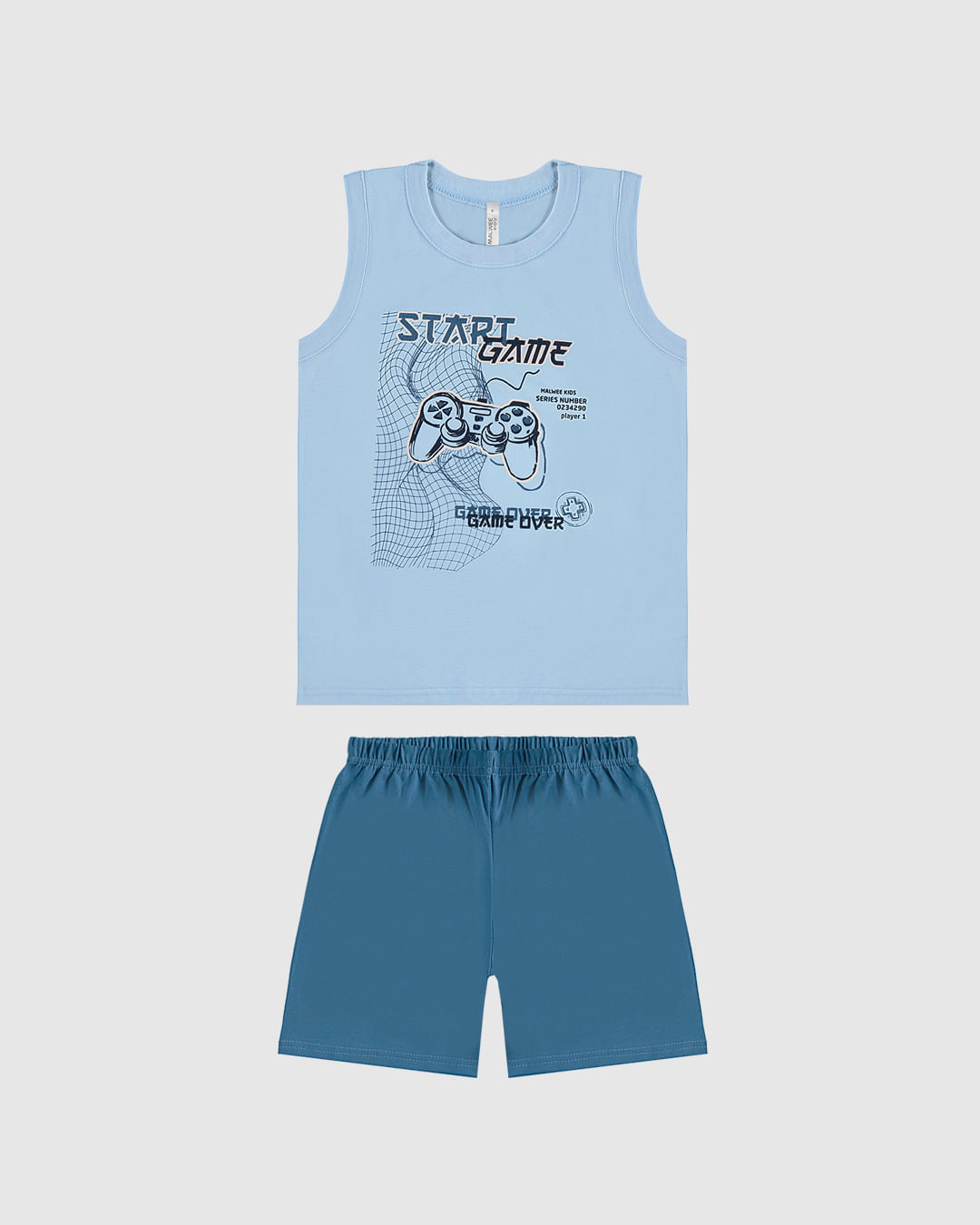 Pijama Infantil Menino Regata Estampa Frontal Em Algodão Malwee Kids