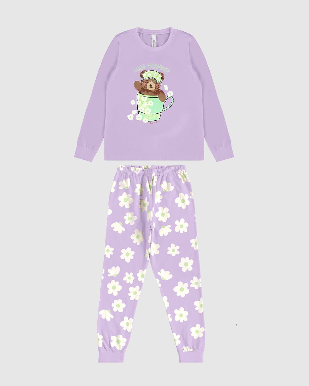 Pijama Longo Infantil Menina Good Morning! Em Algodão Malwee Kids