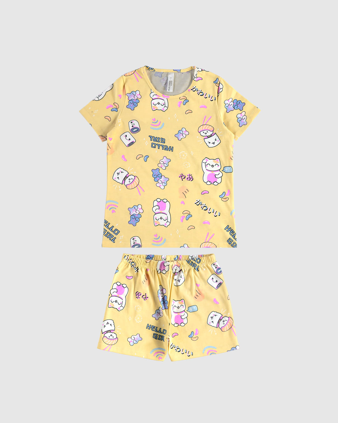 Pijama Infantil Menina Estampa Gatos Em Algodão Malwee Kids - Imagem 6