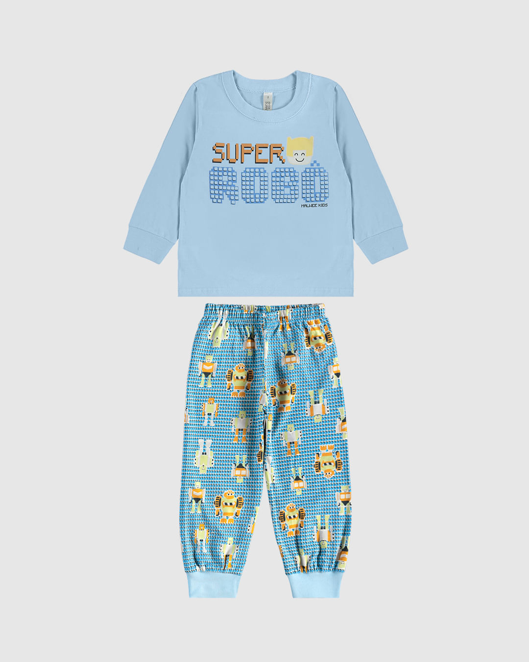 Pijama Longo Infantil Menino Calça Estampada Em Algodão Malwee Kids - Imagem 4