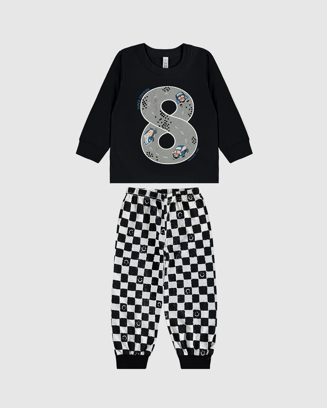 Pijama Longo Infantil Menino Calça Estampada Em Algodão Malwee Kids