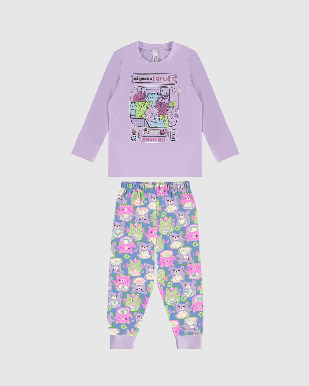 Pijama Infantil Menina Máquina De Fofura Em Algodão Malwee Kids