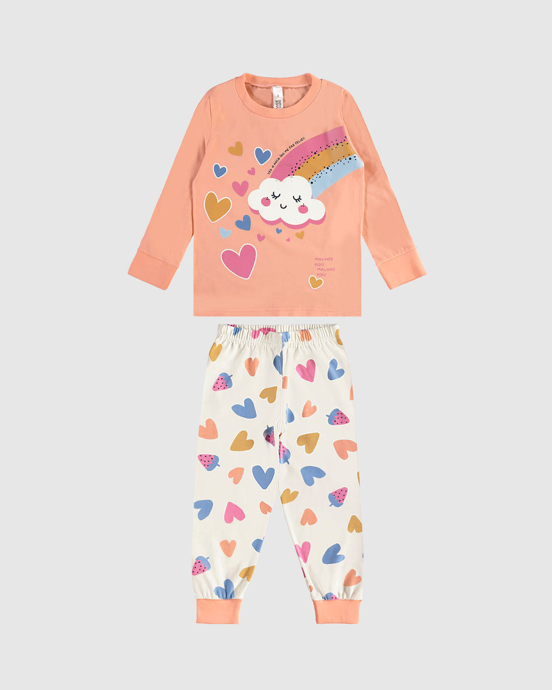 Pijama Infantil Menina Arco-Íris Em Algodão Malwee Kids - Imagem 3