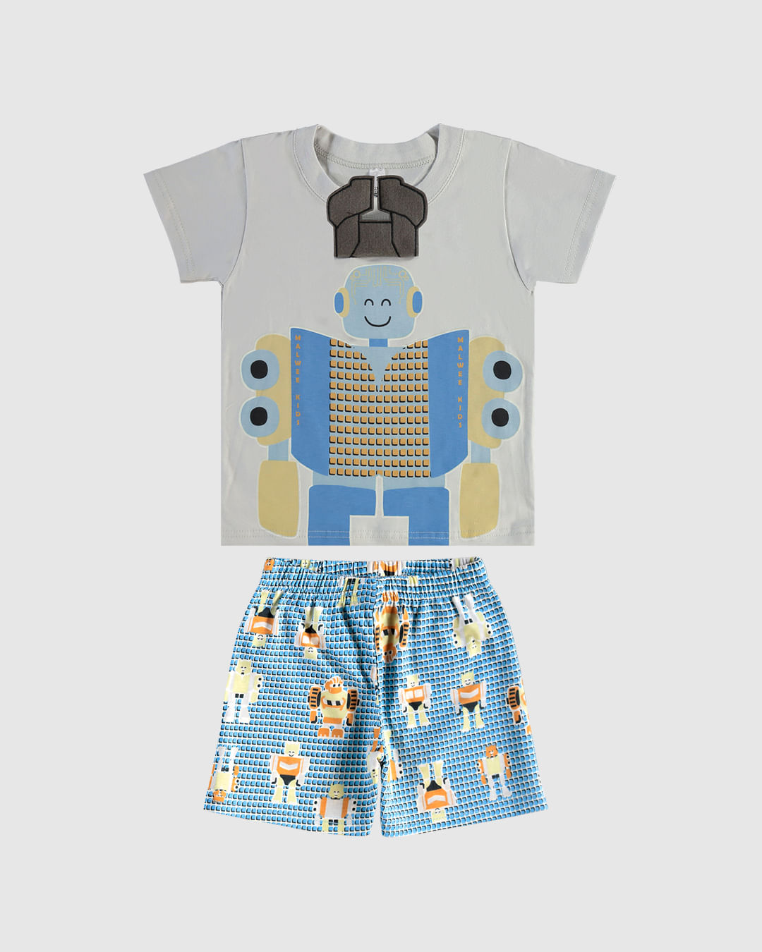 Pijama Infantil Menino Aplique Interativo Em Algodão Malwee Kids