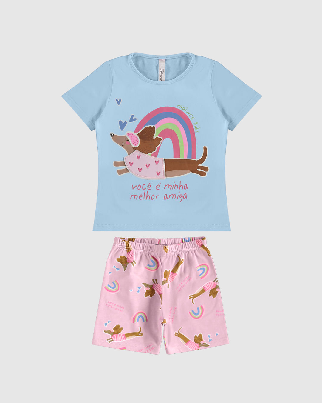 Pijama Infantil Menina Melhor Amiga Em Algodão Malwee Kids - Imagem 2