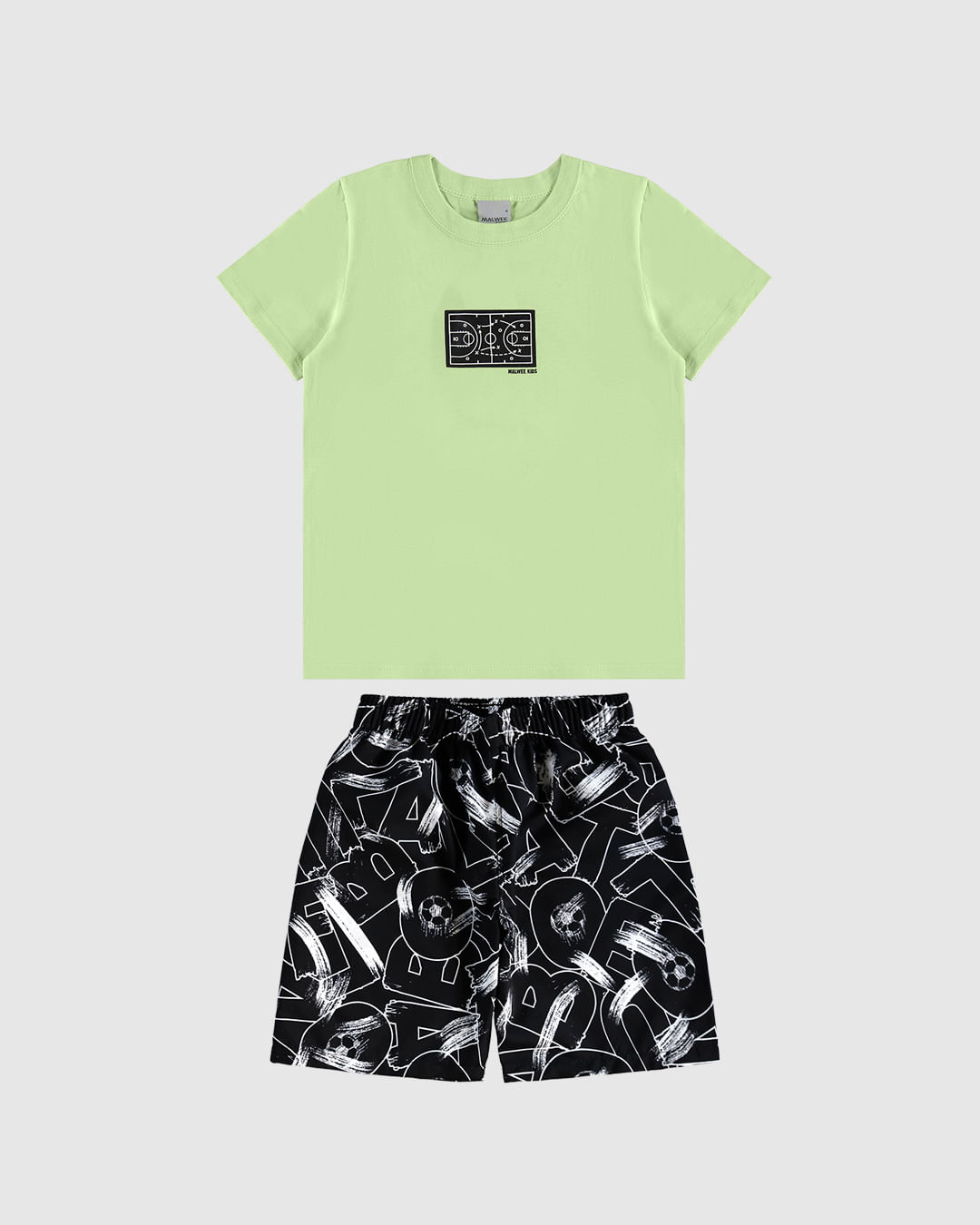 Conjunto Infantil Menino Bermuda Estampada Em Microfibra Malwee Kids - Imagem 3