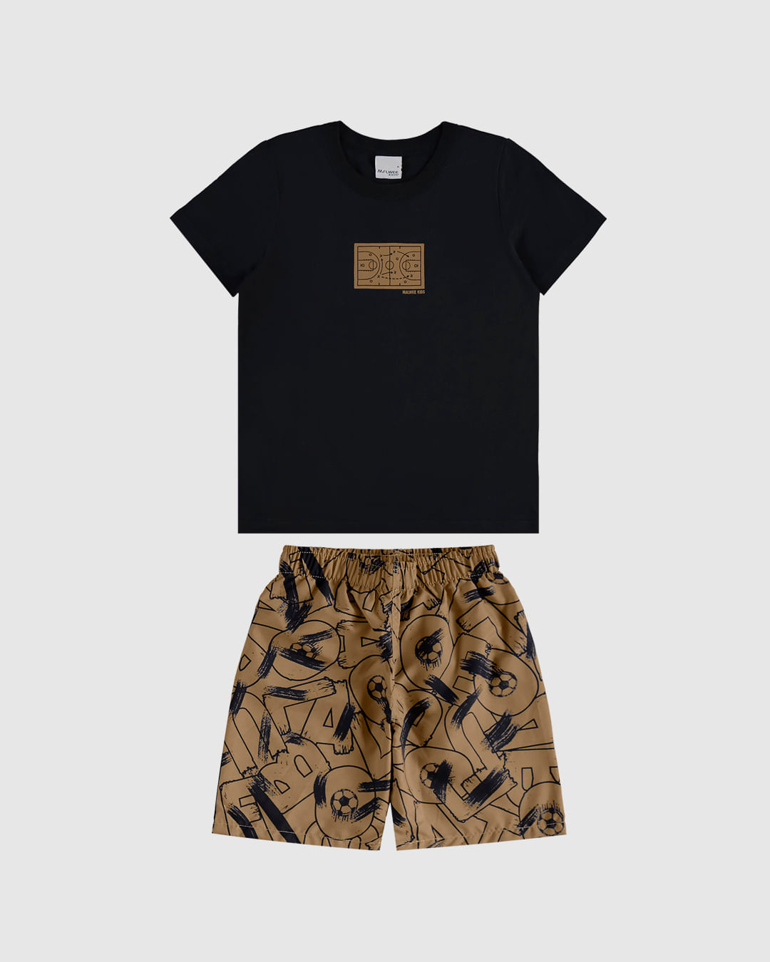 Conjunto Infantil Menino Bermuda Estampada Em Microfibra Malwee Kids - Imagem 2