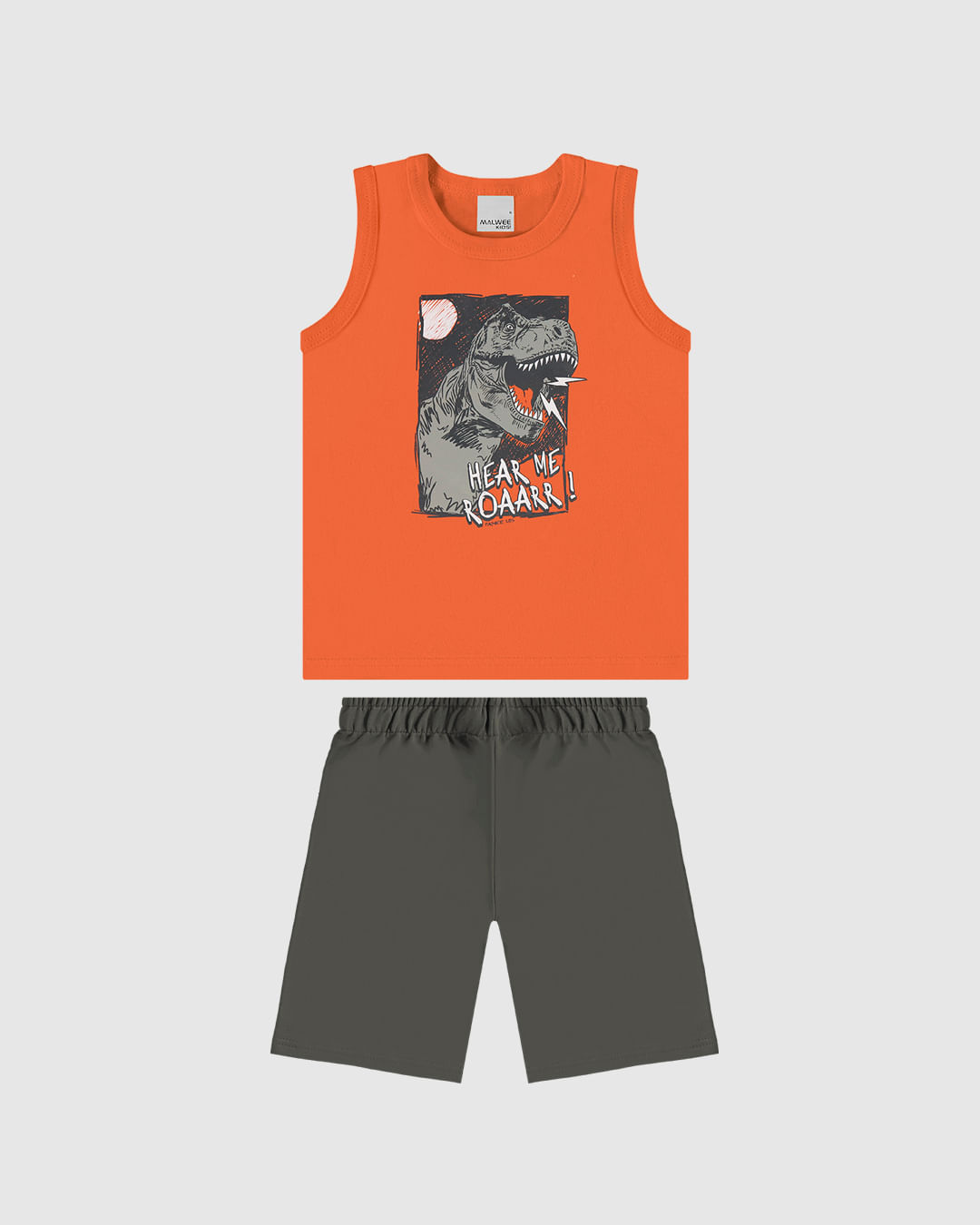 Conjunto Infantil Menino Regata Hear Me Roaarr! Em Algodão Malwee Kids
