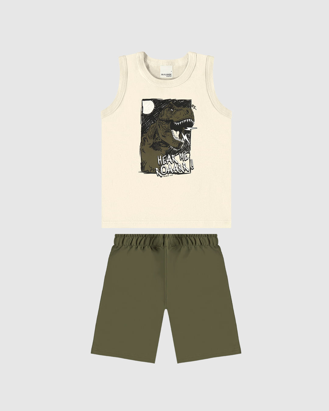 Conjunto Infantil Menino Regata Hear Me Roaarr! Em Algodão Malwee Kids - Imagem 5