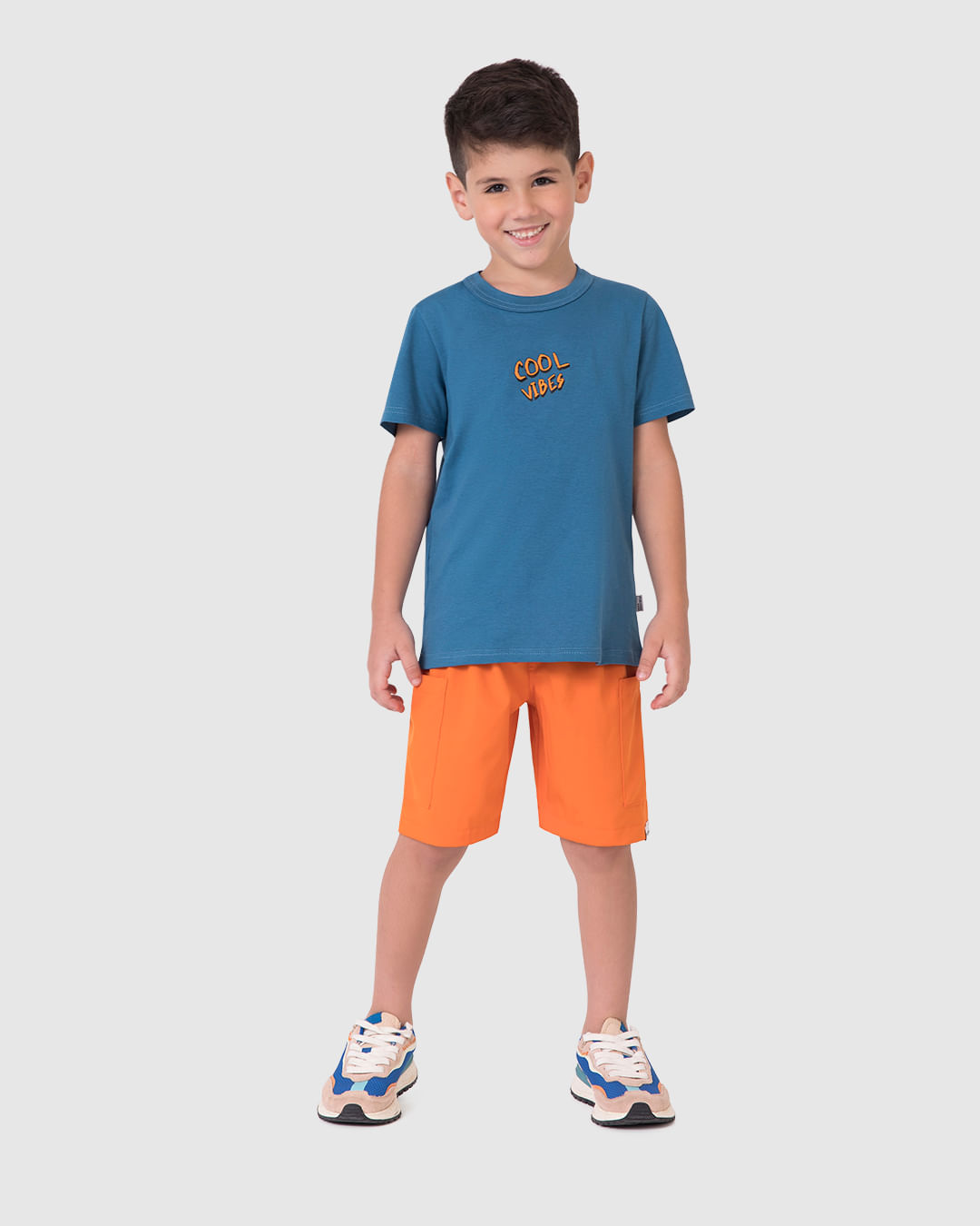 Camiseta Infantil Menino Cool Vibes Estampa Frente E Costas Malwee Kids