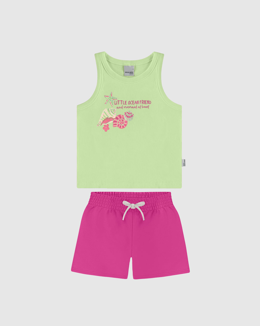 Conjunto Infantil Menina Regata Little Ocean Friend Em Ribana Malwee Kids - Imagem 6