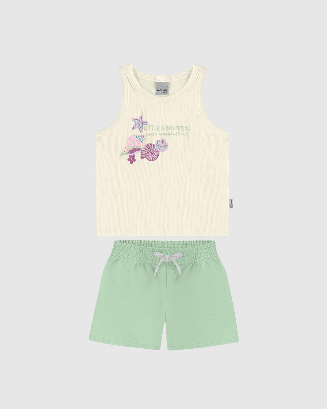 Conjunto Infantil Menina Regata Little Ocean Friend Em Ribana Malwee Kids - Imagem 8
