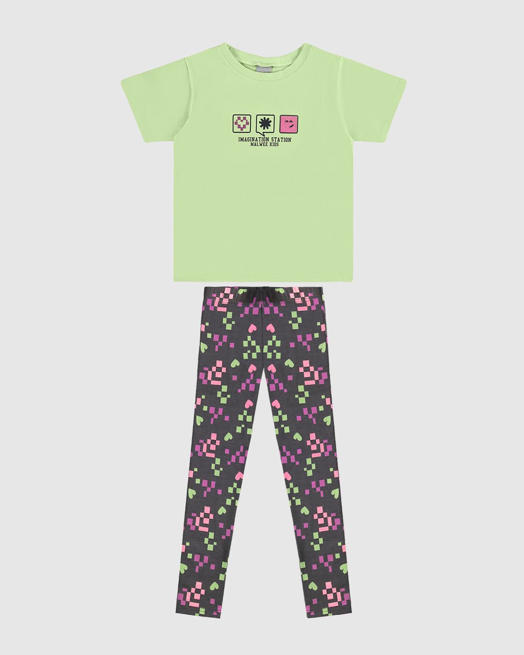 Conjunto Infantil Menina Blusa E Calça Legging Em Algodão Malwee Kids